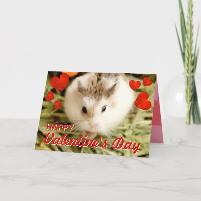 Cartão De Festividades HammyVille - Cute Robo Hamster Valentine (Frente)