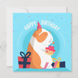 Cartão De Festividades Hamster de Aniversário