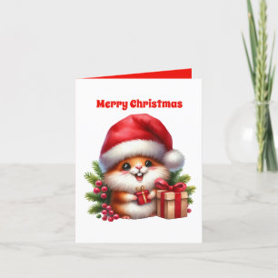 Cartão De Festividades Hamster Festivo Feliz Natal