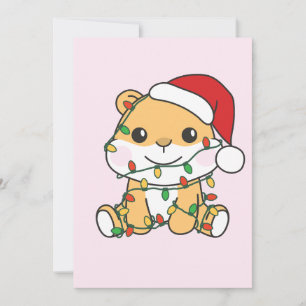 Cartão De Festividades Hamsters de Natal de Hamster de Férias de Inverno