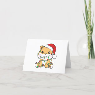 Cartão De Festividades Hamsters de Natal de Hamster de Férias de Inverno