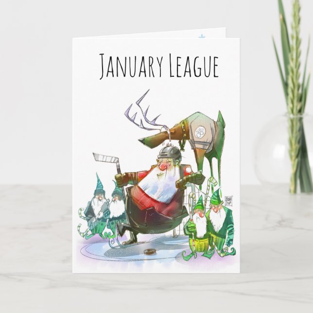 Cartão De Festividades Hand drawn cartoon holiday card (Frente)