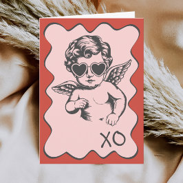 Cartão De Festividades Hand Drawn Funny Romantic Cupid XO Valentines Day