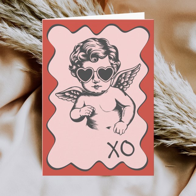 Cartão De Festividades Hand Drawn Funny Romantic Cupid XO Valentines Day (Criador carregado)
