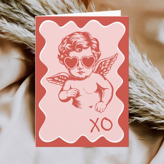 Cartão De Festividades Hand Drawn Funny Romantic Cupid XO Valentines Day (Criador carregado)