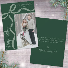 Cartão De Festividades Hand Drawn Green Whimsical Merry Christmas