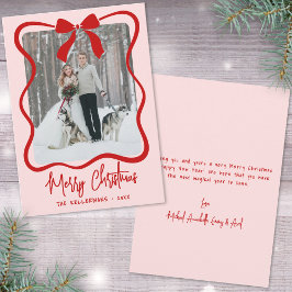 Cartão De Festividades Hand Drawn Pink Whimsical Christmas