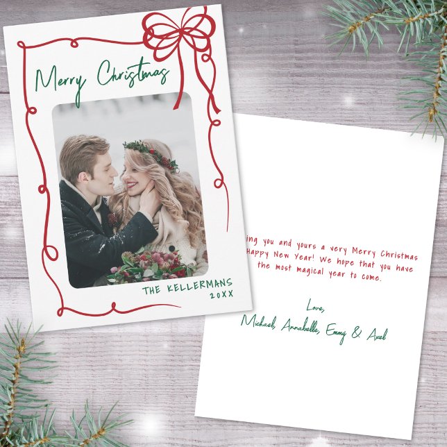 Cartão De Festividades Hand Drawn Whimsical Christmas (Hand Drawn Whimsical Christmas Holiday Card)