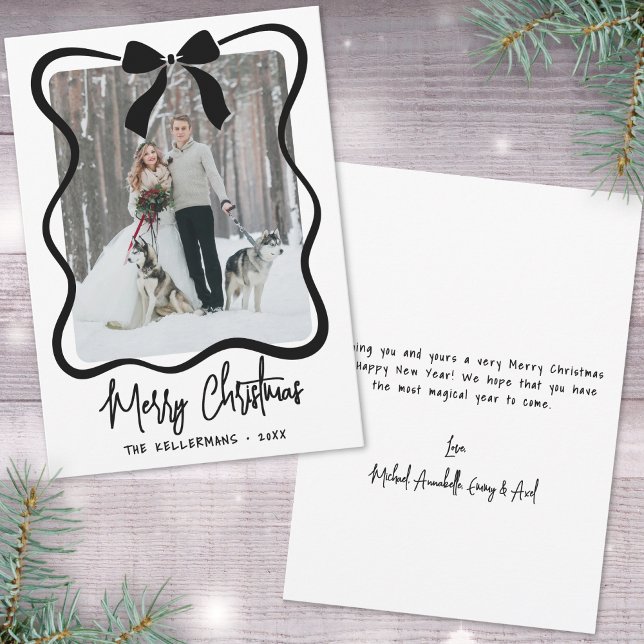 Cartão De Festividades Hand Drawn Whimsical Merry Christmas (Hand Drawn Whimsical Merry Christmas Holiday Card)