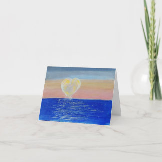 Cartão De Festividades Hand Painted Note Card - Sun Setting With Love