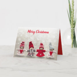 Cartão De Festividades Handmade Knit Winter Angels Christmas Card