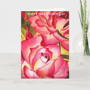 Cartão De Festividades Hannah Gordon Pink Rose Valentine Day card