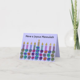 Cartão De Festividades Hannukah Flower Menorah Cards