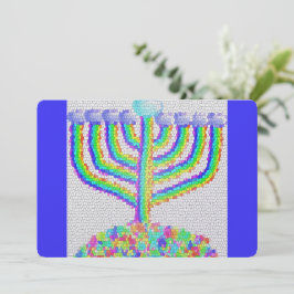 Cartão De Festividades Hanukkah arco-íris