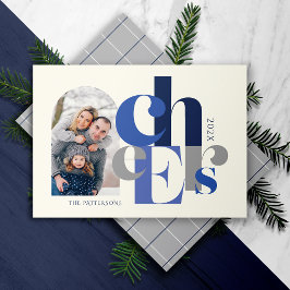 Cartão De Festividades Hanukkah Bold Photo Blue Holiday Card