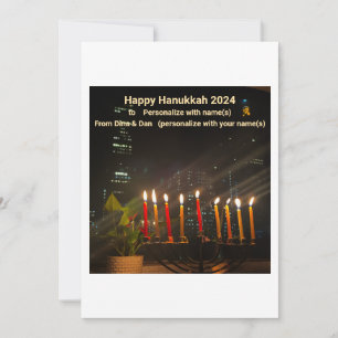 Cartão De Festividades Hanukkah Card Menorah