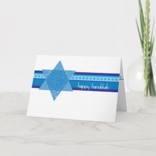 Cartão De Festividades Hanukkah Card with Jewish Stars