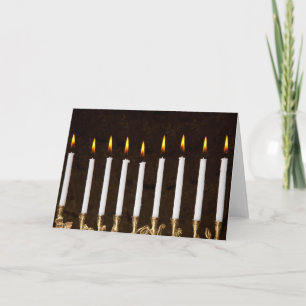Cartão De Festividades Hanukkah Chanukah Hanukah Menorah Burning Candles