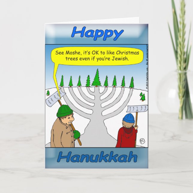Cartão De Festividades Hanukkah e Natal (Frente)