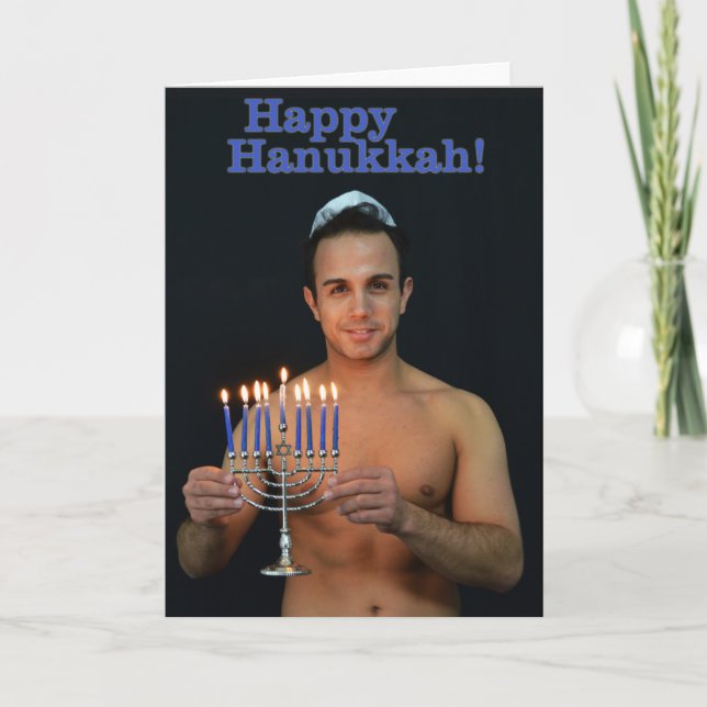 Cartão De Festividades Hanukkah feliz - em descamisado (Frente)