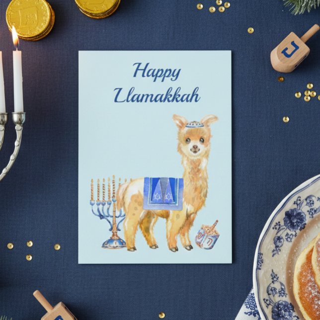 Cartão De Festividades Hanukkah Funny Llama Llamakkah Chrismukkah (Criador carregado)