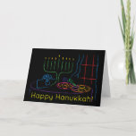 Cartão De Festividades Hanukkah Greeting Card Personalize with envelope<br><div class="desc">A Hanukkah Greeting Card (envelope included) to personalize. For your giving pleasure I've created a colorfully simple card,  I hope you'll enjoy! Just choose your favorite font size,  style,  color and wording to customize this card,  inside and out. Thanks for stopping and shopping by.
Happy Chanukah/Hanukkah!!!</div>
