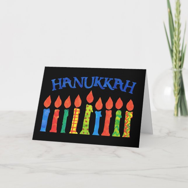 Cartão De Festividades Hanukkah Greeting Card with Candles (Frente)