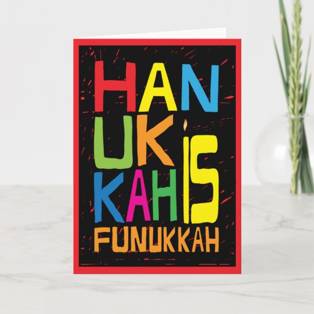 Cartão De Festividades "Hanukkah is Funukkah" Greeting Card with Envelope (Frente)