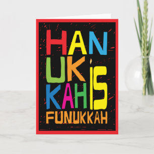 Cartão De Festividades "Hanukkah is Funukkah" Greeting Card with Envelope
