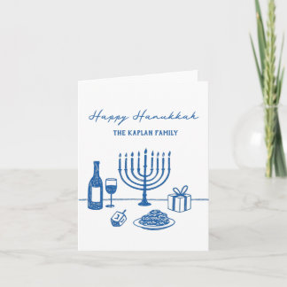 Cartão De Festividades Hanukkah Judaico Caprichoso Desenhado à Mão Person