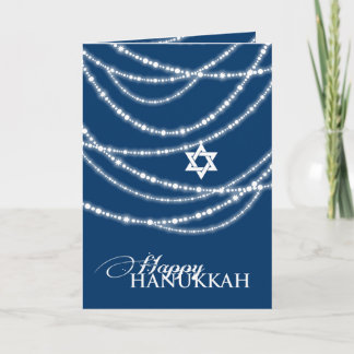 Cartão De Festividades Hanukkah Lights Desperta Saudações de Foto Feriada