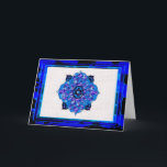 Cartão De Festividades Hanukkah Mandela<br><div class="desc">Blues de todos os tons,  lilás e lavandas em forma de mandela de flores com uma estrela de seis lados no centro é uma forma excelente de celebrar Chanucá e expressar sua individualidade ao mesmo tempo.</div>