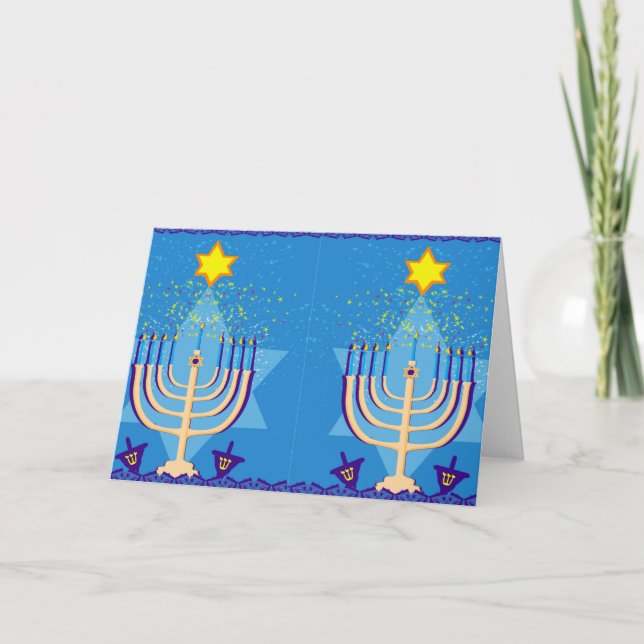 Cartão De Festividades hanukkah menorah (Frente)