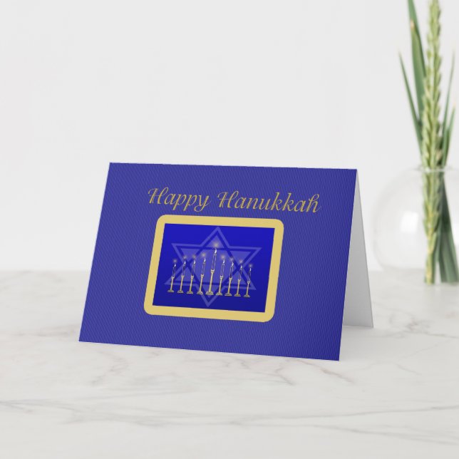Cartão De Festividades Hanukkah Menorah Card (Frente)