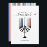 Cartão De Festividades Hanukkah Menorah Holiday Card<br><div class="desc">Personalize o texto personalizado acima. Você pode encontrar itens de coordenação adicionais em nossa coleção "Presentes de Chanucá e Menorah".</div>
