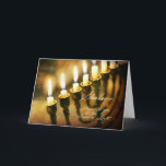 Cartão De Festividades Hanukkah Menorah Lights Shalom, Peace to You<br><div class="desc">This Hanukkah card seems to glow with inner light as the candles on the menorah illuminate an antique book in the background. It elegantly wishes the recipient peace, "Shalom". Chanukah / Hanukkah is the perfect time of year to express your wish for peace to all your friends and loved ones,...</div>