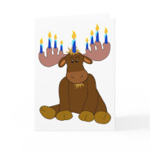 Hanukkah Menorah Moose Card