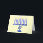 Cartão De Festividades Hanukkah Menorah (personalizável)<br><div class="desc">Você pode personalizar este belo presente Chanukah com um nome ou seu próprio texto!</div>