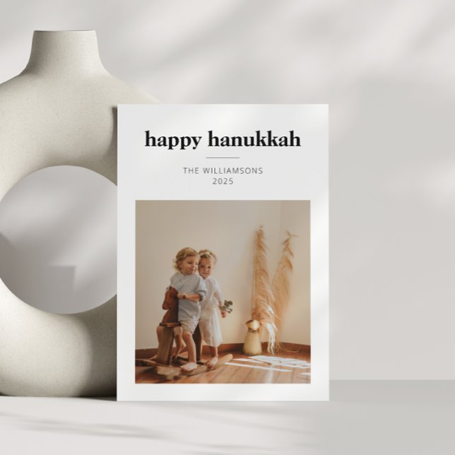 Cartão De Festividades Hanukkah Minimalista Moderno Foto Escandinavo (Criador carregado)