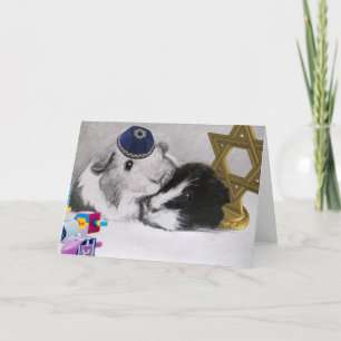 Cartão De Festividades Hanukkah Mitzvah Peegs Guiné - Suínos Personalizáv