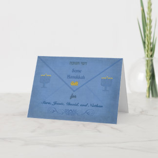 Cartão De Festividades Hanukkah Money Envelope Customizable Name