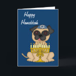Cartão De Festividades Hanukkah Pug Dog<br><div class="desc">An adorable Chanukah gift for anyone who loves dogs & pugs!</div>