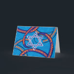 Cartão De Festividades Hanukkah ribbons<br><div class="desc">We hope that Hanukkah does bring you a festival of lights! Wishing you eight days of peace and happiness.</div>