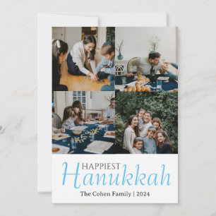Cartão De Festividades hanukkah sameach Foto da família Hanukkah Collag