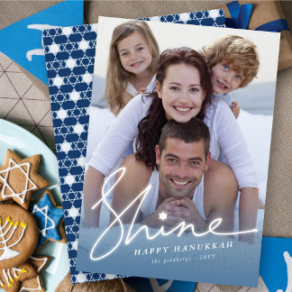 Cartão De Festividades Hanukkah Shine Brilhante Estrela Brilhante De Davi