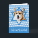 Cartão De Festividades Hanukkah Star de David - Corgi - Owen<br><div class="desc">O que poderia fazer com que dizer Feliz Hanukkah fosse mais divertido do que ter este Cachorro Corgi vestindo um Yamaka cercado pela Estrela de David. Este design de feriado caprichoso irá certamente agradar aos seus amigos e familiares, assim como a outros amantes de cães. Este design está disponível em...</div>