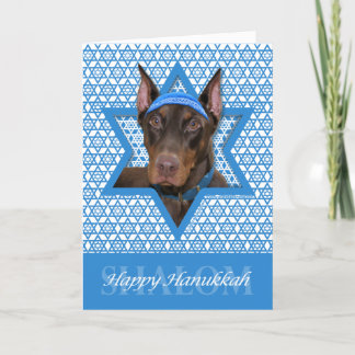 Cartão De Festividades Hanukkah Star de David - Doberman - Rocky