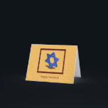 Cartão De Festividades Hanukkah Star do David Card<br><div class="desc">Uma bela estrela de David dentro,  um quadro vermelho sobre um fundo de amarelo escuro. Perfeito para enviar para sua família e amigos.</div>