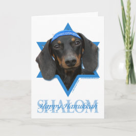 Cartão De Festividades Hanukkah Star of David - Dachshund - Winston