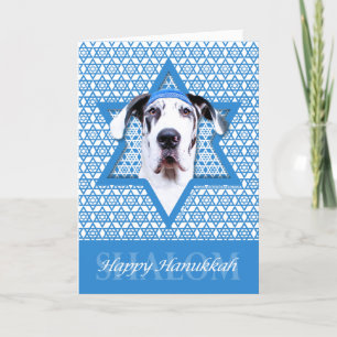 Cartão De Festividades Hanukkah Star of David - Great Dane - Harlequin